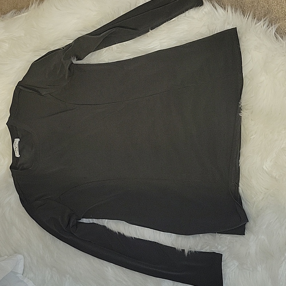 Zenana dark purple gray long sleeve stretch top long sleeves round neck M EUC… - Picture 6 of 10
